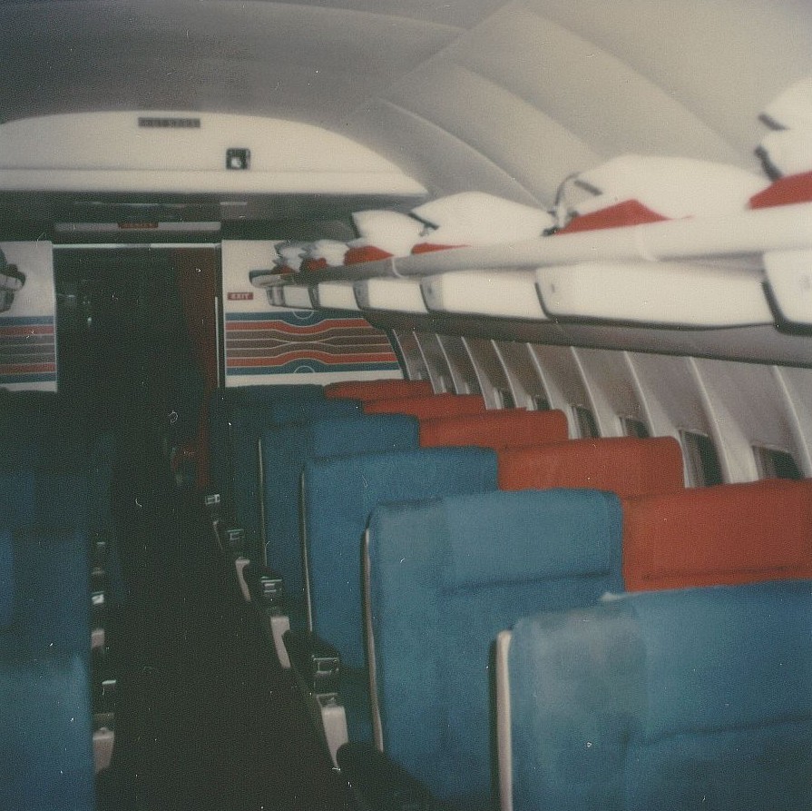 December 1978 a Pan Am Boeing 707 First Class cabin with 24 seats; 6 rows with 4 across; 2 seats on either side of the aisle.